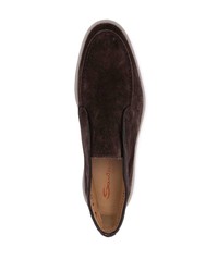 Bottines chukka en daim marron foncé Santoni