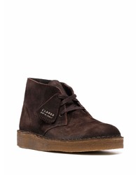 Bottines chukka en daim marron foncé Clarks Originals