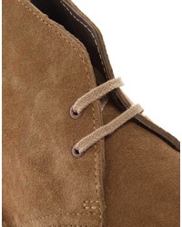 Bottines chukka en daim marron