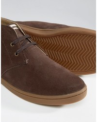 Bottines chukka en daim marron Fred Perry