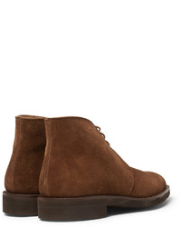 Bottines chukka en daim marron