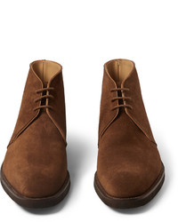 Bottines chukka en daim marron