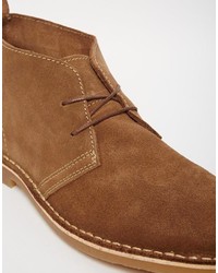 Bottines chukka en daim marron