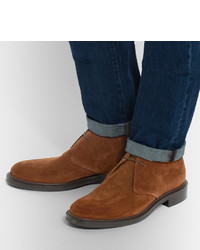 Bottines chukka en daim marron