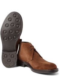 Bottines chukka en daim marron