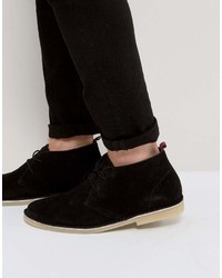 Bottines chukka en daim noires