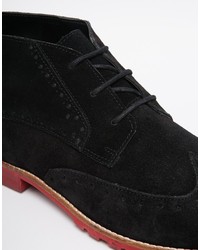 Bottines chukka en daim noires Asos