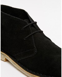 Bottines chukka en daim noires Asos