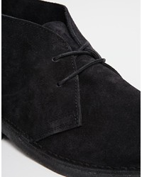 Bottines chukka en daim noires Asos