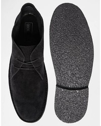 Bottines chukka en daim noires Asos