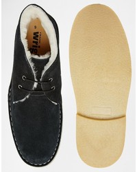 Bottines chukka en daim noires Frank Wright