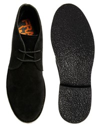 Bottines chukka en daim noires Frank Wright