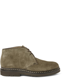 Bottines chukka en daim olive