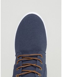 Bottines chukka en toile bleu marine Asos