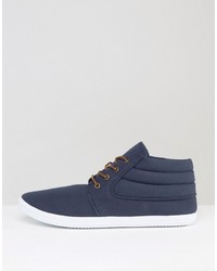 Bottines chukka en toile bleu marine Asos