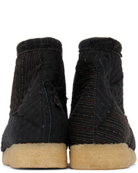 Bottines chukka en toile noires By Walid