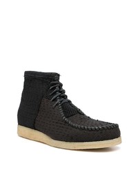 Bottines chukka en toile noires By Walid