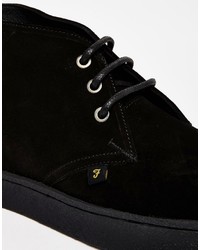 Bottines chukka en toile noires Farah