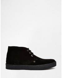 Bottines chukka en toile noires Farah