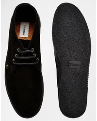 Bottines chukka en toile noires Farah