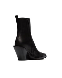 Bottines compensées en cuir noires Ann Demeulemeester