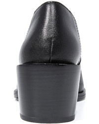 Bottines compensées en cuir noires DKNY