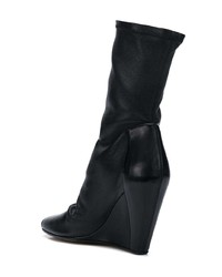 Bottines compensées en cuir noires Rick Owens