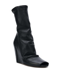 Bottines compensées en cuir noires Rick Owens