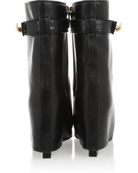 Bottines compensées en cuir noires Givenchy