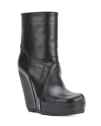 Bottines compensées en cuir noires Rick Owens