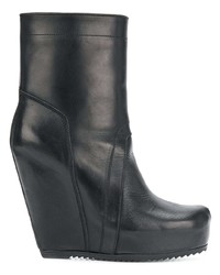 Bottines compensées en cuir noires Rick Owens