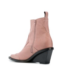 Bottines compensées en cuir roses MM6 MAISON MARGIELA