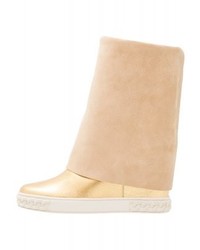 Bottines compensées marron clair Casadei