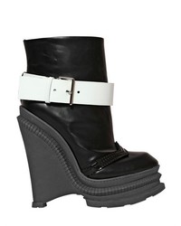 Bottines compensées noires et blanches