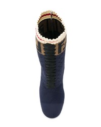 Bottines élastiques bleu marine Fendi