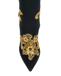 Bottines élastiques brodées noires Dolce & Gabbana