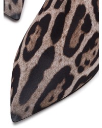 Bottines élastiques imprimées léopard marron Dolce & Gabbana