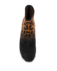 Bottines élastiques imprimées léopard marron Ash
