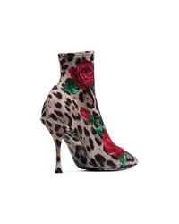 Bottines élastiques imprimées léopard multicolores Dolce & Gabbana