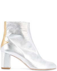 Bottines en cuir argentées Camilla Elphick