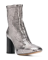 Bottines en cuir argentées Isabel Marant