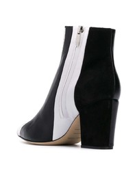 Bottines en cuir blanches et noires Sergio Rossi