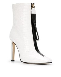 Bottines en cuir blanches et noires Jimmy Choo