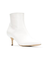 Bottines en cuir blanches Polly Plume