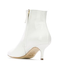 Bottines en cuir blanches Polly Plume