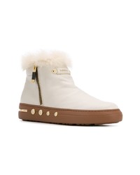 Bottines en cuir blanches Baldinini