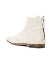 Bottines en cuir blanches Silvano Sassetti