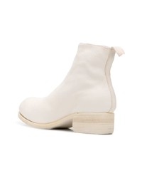 Bottines en cuir blanches Guidi