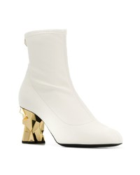 Bottines en cuir blanches Giuseppe Zanotti Design