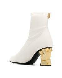 Bottines en cuir blanches Giuseppe Zanotti Design